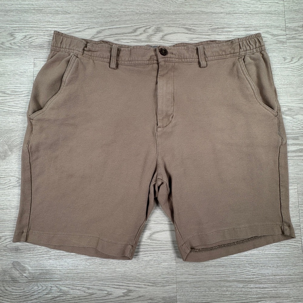 Hickey Freeman Men's Shorts‎ Textured Pique Cotton Brown Size 38 Casual Summer